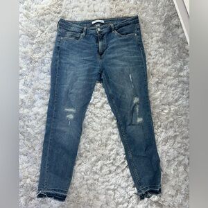 Calvin Klein Skinny Crop Distressed Jeans 32 x 28